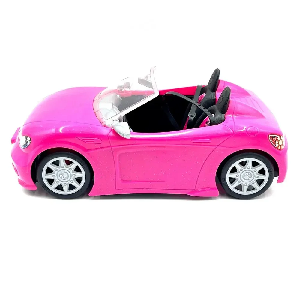 Barbie Mattel Pink White Convertible Sports Car Seatbelts 2 Seat Glam 2013 BDF38